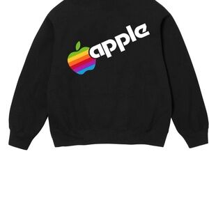 Apple Black Sweatshirt with Rainbow Logo